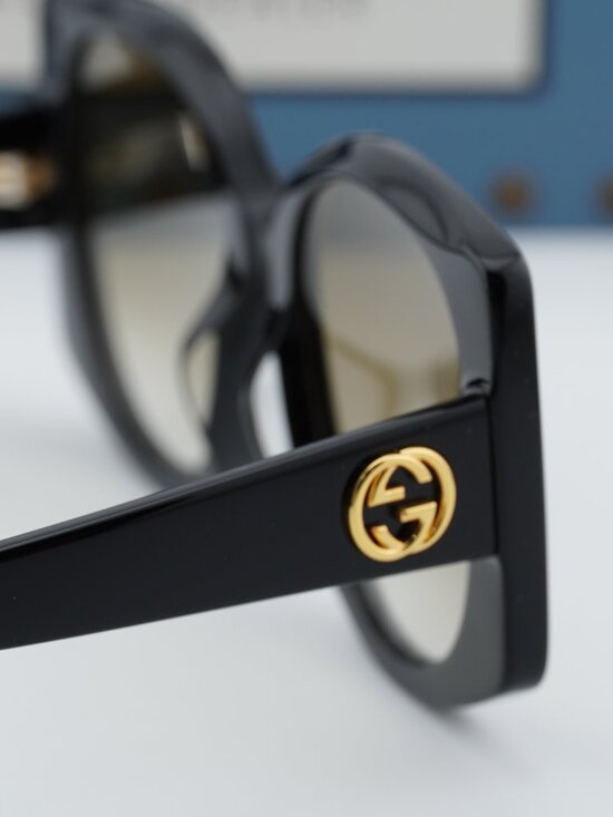 Gucci GG1257SA 004 Butterfly Sunglasses - Black/Gradient Brown main image 5